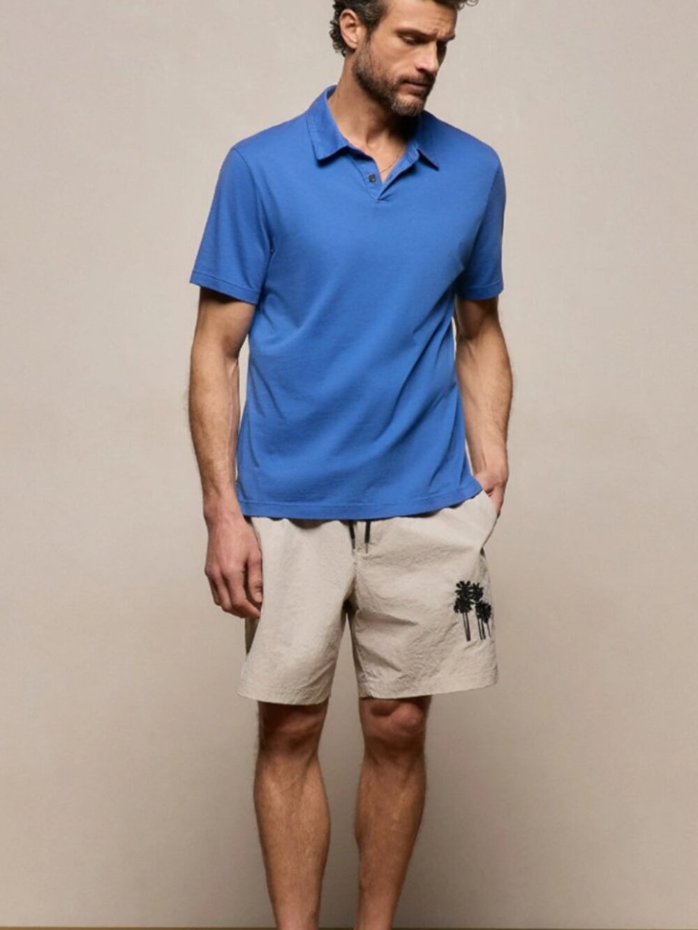 Standard James Perse Sueded Jersey Polo in Baltic Blue Supima Cotton size Large - Picture 2 of 7